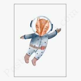 Affiche : Astronaute renard Affiche : Astronaute renard
