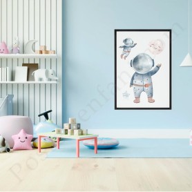 Affiche : Astronautes dans l'espace Affiche : Astronautes dans l'espace