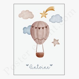 Affiche : Petite montgolfière à personnaliser Affiche : Petite montgolfière à personnaliser