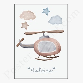 Affiche : Petit hélicoptère à personnaliser Affiche : Petit hélicoptère à personnaliser