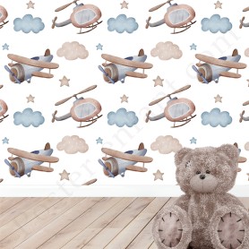 Papier peint : Petits avions et hélicoptères Papier peint : Petits avions et hélicoptères