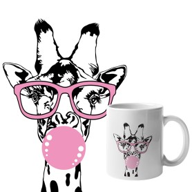 Mug : Amusante girafe avec bulle Mug : Amusante girafe avec bulle