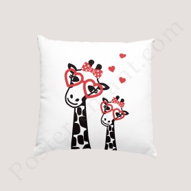 Coussin déco :  Amusantes petites girafes Coussin déco :  Amusantes petites girafes
