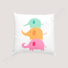 Coussin déco :  Amusants petits éléphants Coussin déco :  Amusants petits éléphants