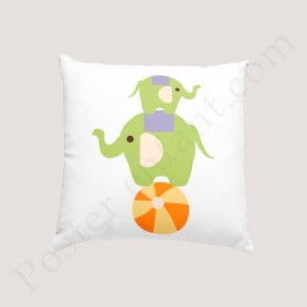 Coussin déco :  Amusants petits éléphants Coussin déco :  Amusants petits éléphants