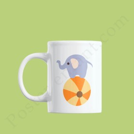 Mug : Petit éléphant sur son ballon Mug : Petit éléphant sur son ballon