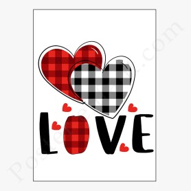 Affiche : Love avec coeurs Affiche : Love avec coeurs