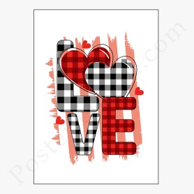 Affiche : Love avec coeurs Affiche : Love avec coeurs