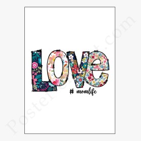 Affiche : Love avec fleurs Affiche : Love avec fleurs