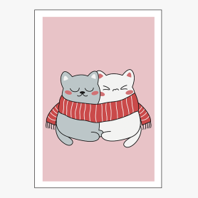 Affiche Petits chats amoureux Affiche Petits chats amoureux