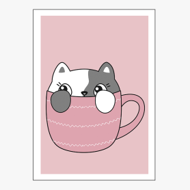 Affiche Petit chat dans sa tasse Affiche Petit chat dans sa tasse