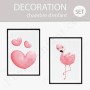 2 Affiches : Flamand rose et coeurs