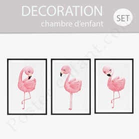 3 Affiches : Flamands roses 3 Affiches : Flamands roses