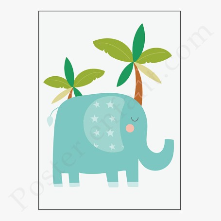 Affiche : Eléphant bleu