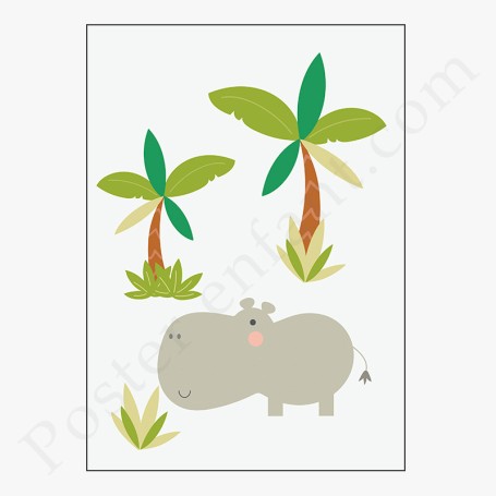 Affiche : Hippopotame