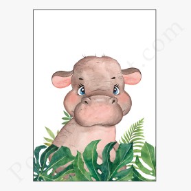 Affiche : Petite tête d'hippopotame Affiche : Petite tête d'hippopotame