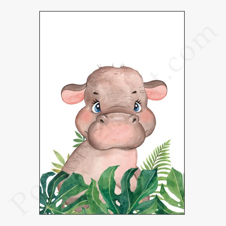 Affiche : Petite tête d'hippopotame