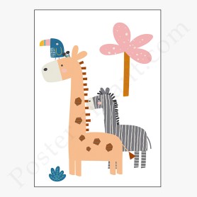 Affiche : Petits animaux de la jungle Affiche : Petits animaux de la jungle