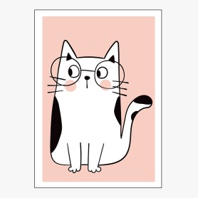 Affiche Petit chat à lunette Affiche Petit chat à lunette