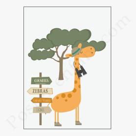 Affiche : Girafe en safari Affiche : Girafe en safari