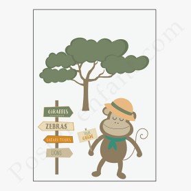 Affiche : Singe en safari Affiche : Singe en safari