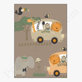 Affiche : Animaux de la jungle en safari Affiche : Animaux de la jungle en safari