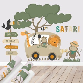 Papier peint : Petit safari entre amis Papier peint : Petit safari entre amis