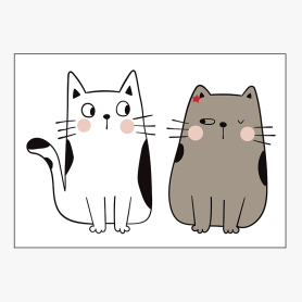 Affiche Couple de petits chats Affiche Couple de petits chats