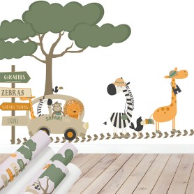 Papier peint : Petit safari entre amis Papier peint : Petit safari entre amis