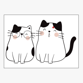 Affiche Couple de petits chats Affiche Couple de petits chats