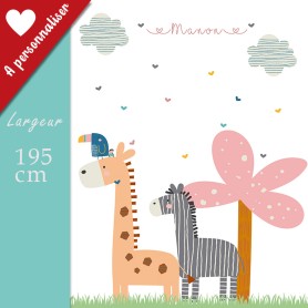 Papier peint à personnaliser: Girafe et zèbre Papier peint à personnaliser: Girafe et zèbre