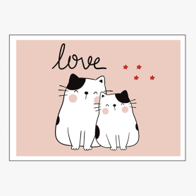 Affiche 2 Petits chats love Affiche 2 Petits chats love