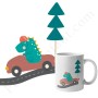 Mug : Dinosaure dans sa voiture