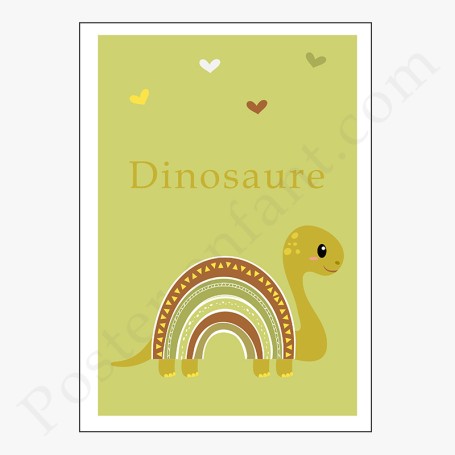 Affiche : Dinosaure arc-en-ciel à personnaliser