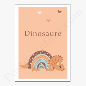 Affiche : Dinosaure arc-en-ciel à personnaliser