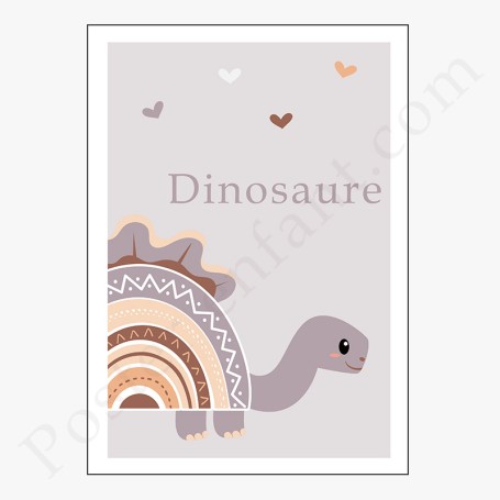 Affiche : Dinosaure arc-en-ciel à personnaliser