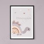 Affiche : Dinosaure arc-en-ciel à personnaliser