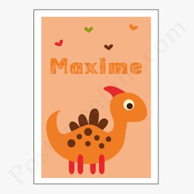Affiche : Dinosaure rigolo à personnaliser Affiche : Dinosaure rigolo à personnaliser