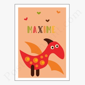 Affiche : Dinosaure rigolo à personnaliser Affiche : Dinosaure rigolo à personnaliser