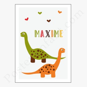 Affiche : Dinosaures rigolos à personnaliser Affiche : Dinosaures rigolos à personnaliser