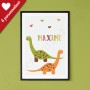 Affiche : Dinosaures rigolos à personnaliser