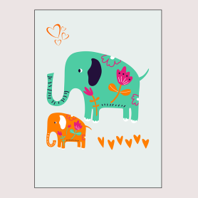 Affiche Maman éléphant et son bébé Affiche Maman éléphant et son bébé