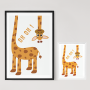 Affiche Amusante girafe avec tête à l'envers