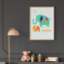 Affiche Maman éléphant et son bébé