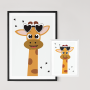 Affiche Petite tête de girafe avec lunette