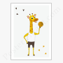 Affiche Petite girafe avec son ballon