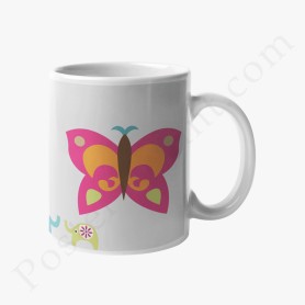 Mug : Petit papillon et hibou Mug : Petit papillon et hibou