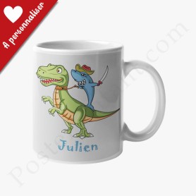 Mug : Dinosaure et requin amusants à personnaliser Mug : Dinosaure et requin amusants à personnaliser