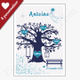 Affiche spirituelle de naissance  : Arbre de vie