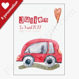 Affiche de naissance  : Petite voiture Affiche de naissance  : Petite voiture